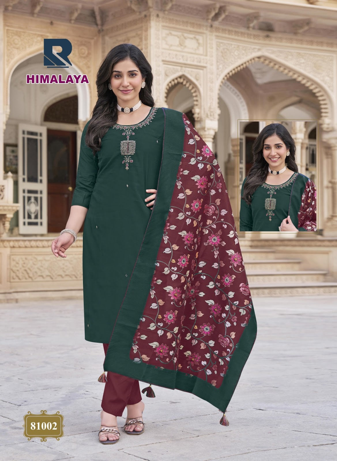 Himalaya Raashi Roman Silk Readymade Pant Style Suits Manufacturer Ahmedabad