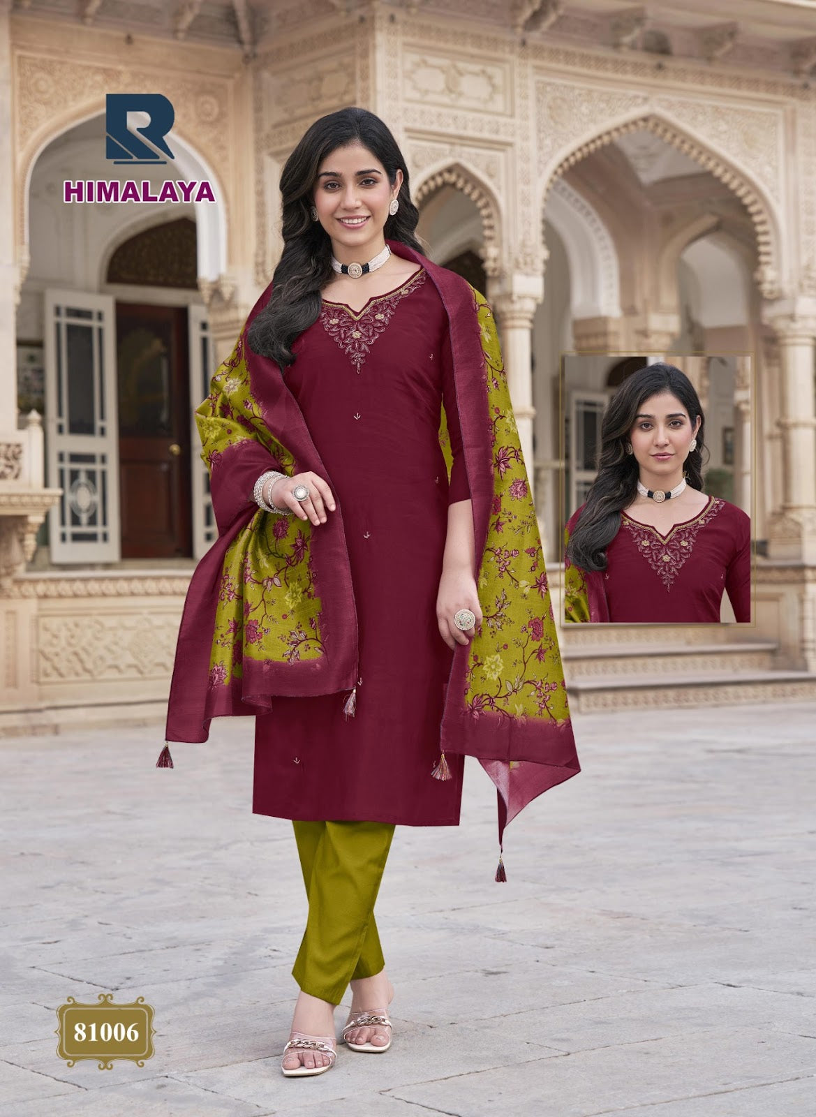 Himalaya Raashi Roman Silk Readymade Pant Style Suits Manufacturer Ahmedabad