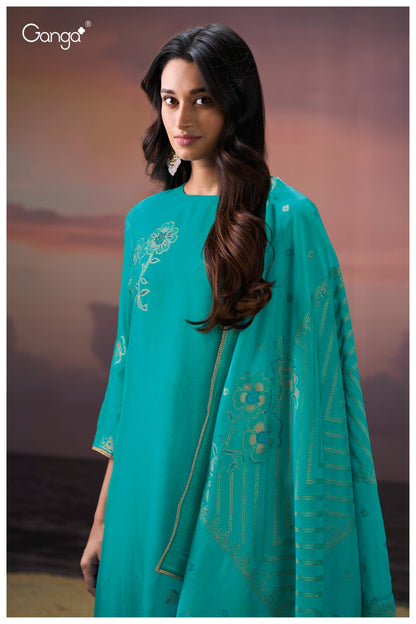 Himangi 3948 Ganga Silk Jacquard Plazzo Style Suits Exporter Ahmedabad