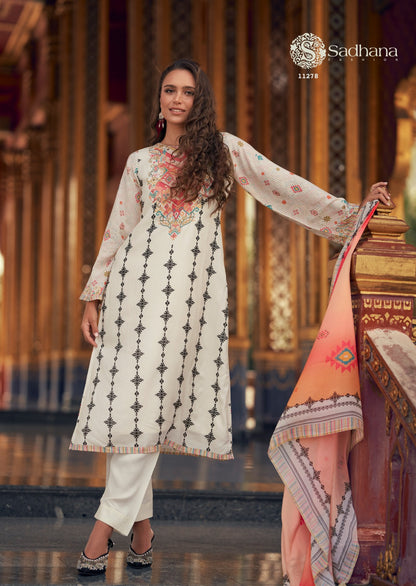 Himani Sadhana Muslin Silk Pant Style Suits Wholesaler India