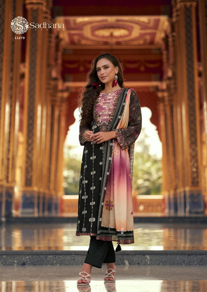 Himani Sadhana Muslin Silk Pant Style Suits Wholesaler India