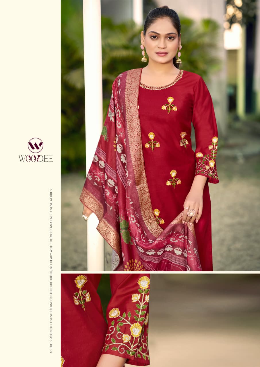 Himani Woodee Viscose Readymade Pant Style Suits Wholesaler