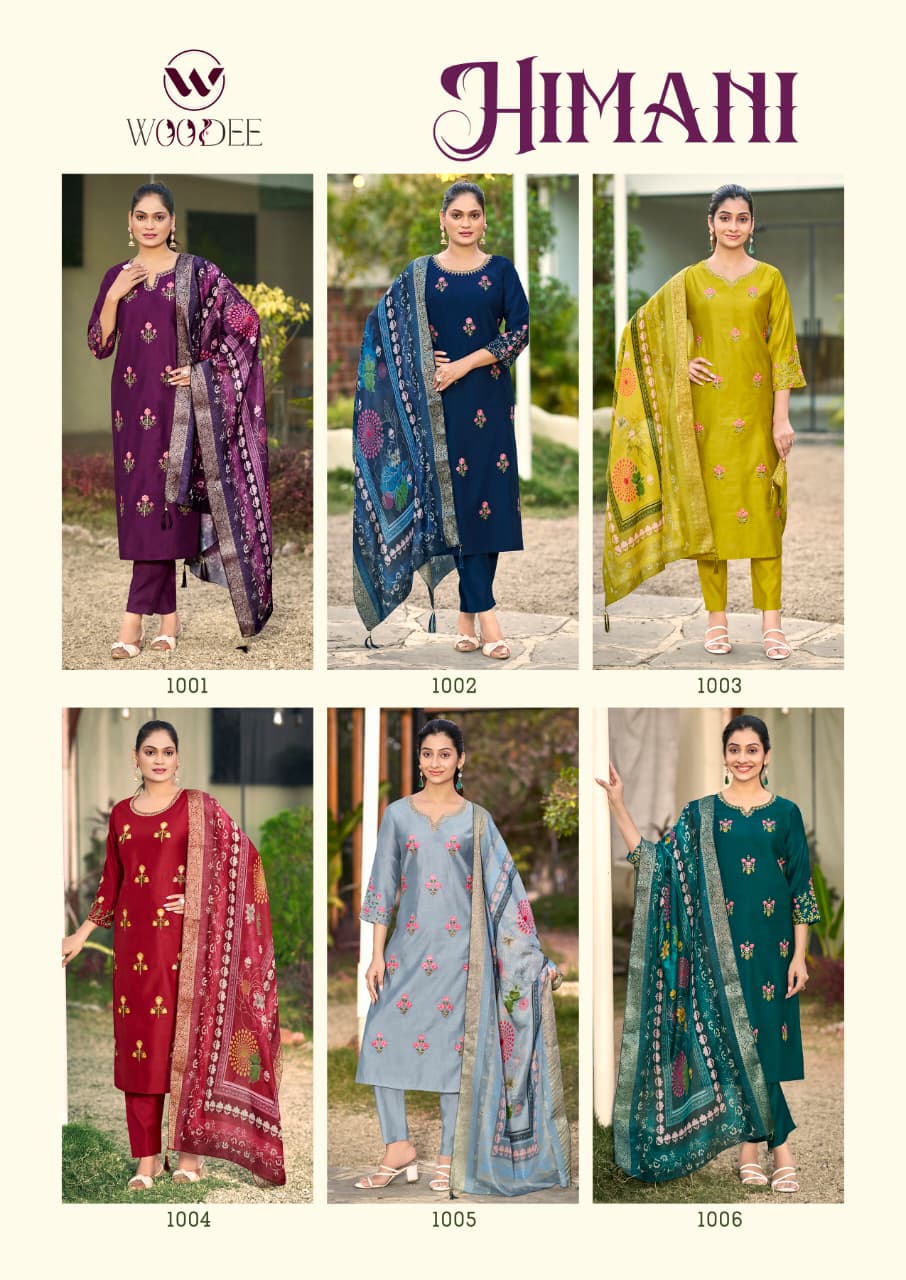 Himani Woodee Viscose Readymade Pant Style Suits Wholesaler