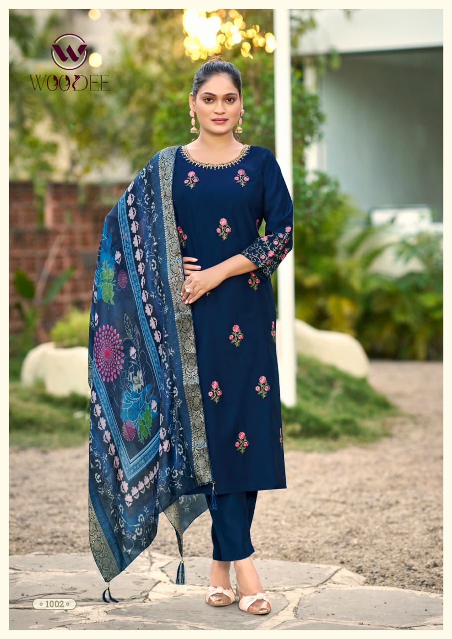 Himani Woodee Viscose Readymade Pant Style Suits Wholesaler