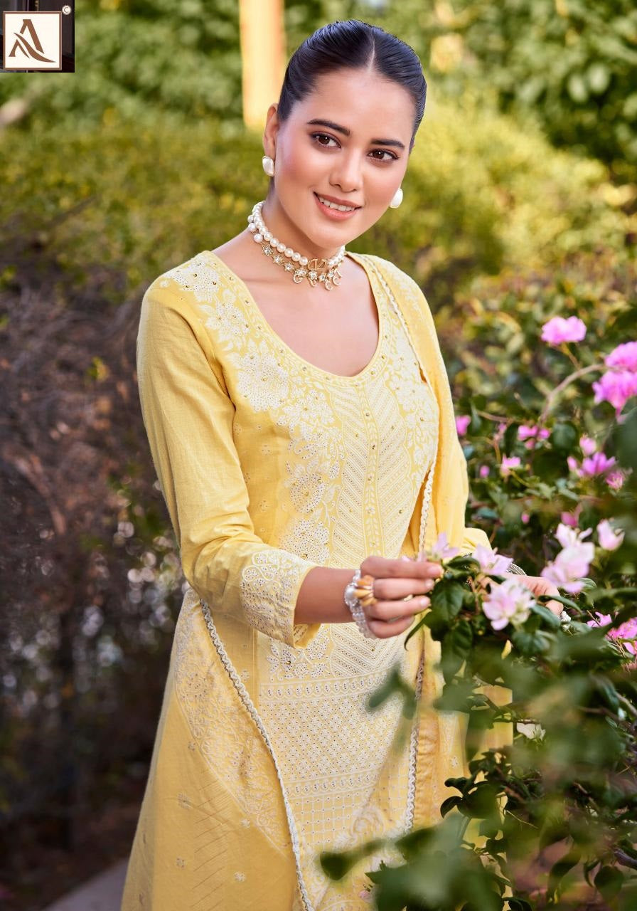 Himanshi Alok Cotton Jacquard Karachi Salwar Suits Supplier