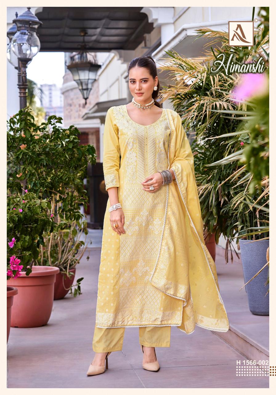 Himanshi Alok Cotton Jacquard Karachi Salwar Suits Supplier