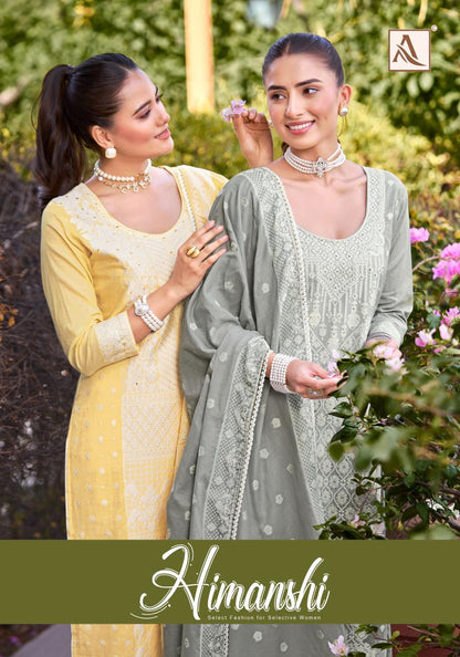 Himanshi Alok Cotton Jacquard Karachi Salwar Suits Supplier