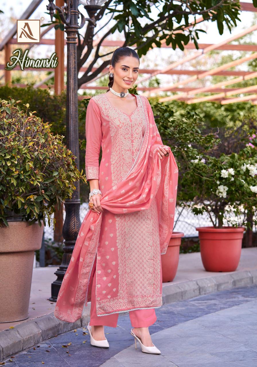 Himanshi Alok Cotton Jacquard Karachi Salwar Suits Supplier