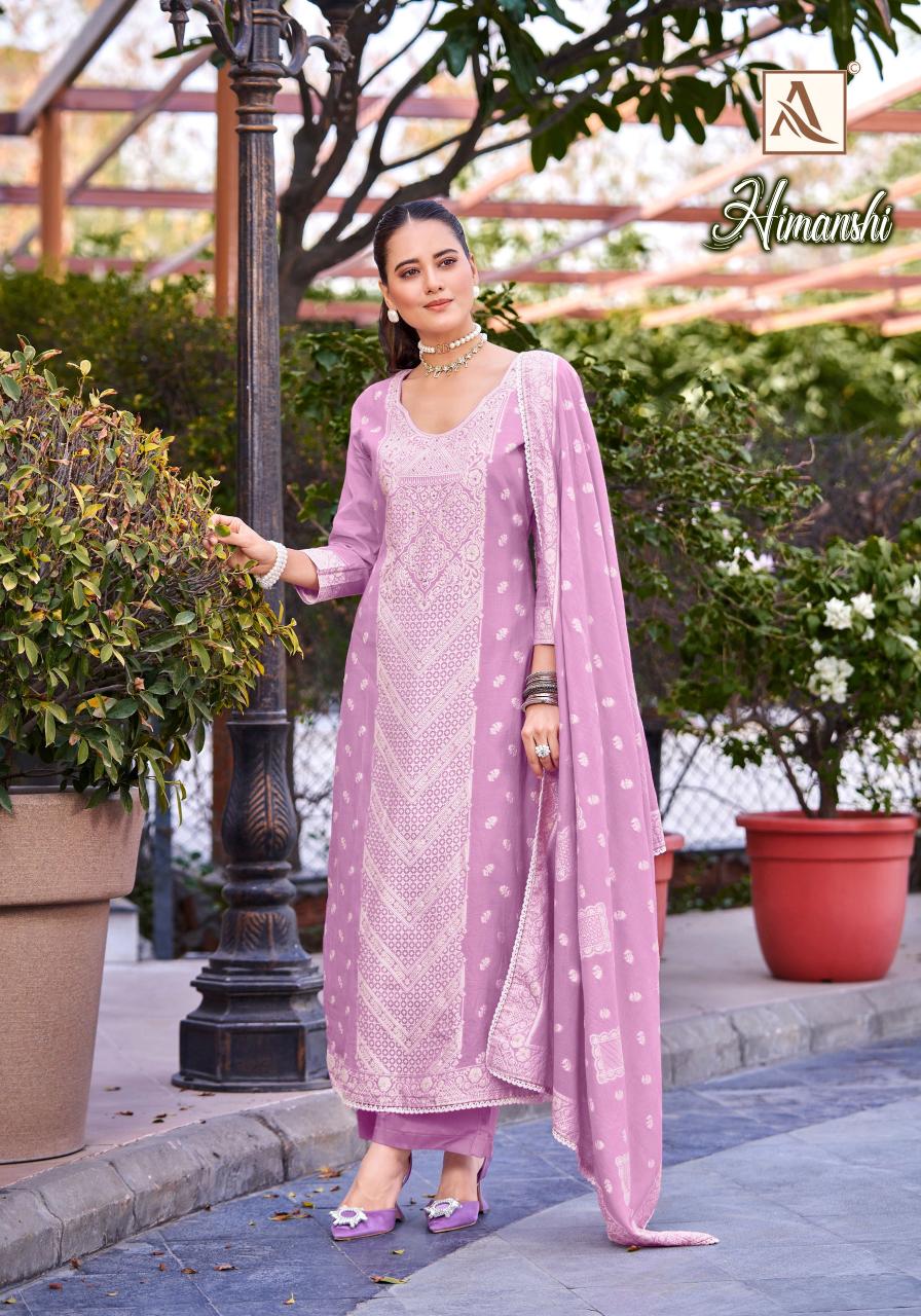 Himanshi Alok Cotton Jacquard Karachi Salwar Suits Supplier