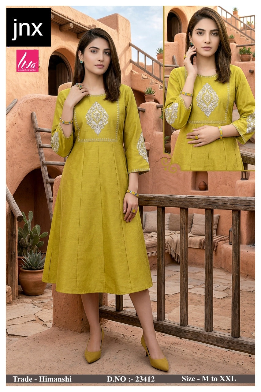 Himanshi Jnx Liva Anarkali Kurtis Manufacturer India