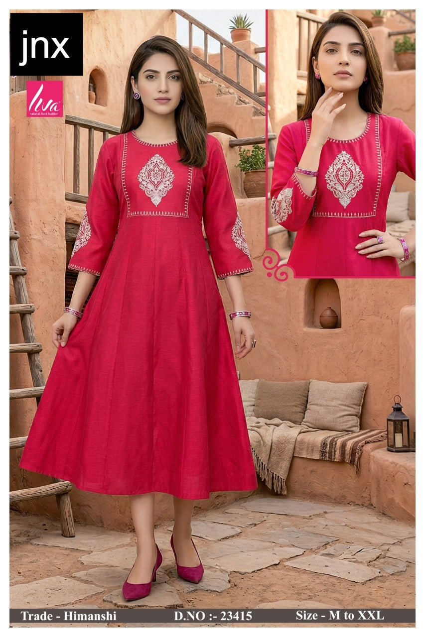 Himanshi Jnx Liva Anarkali Kurtis Manufacturer India