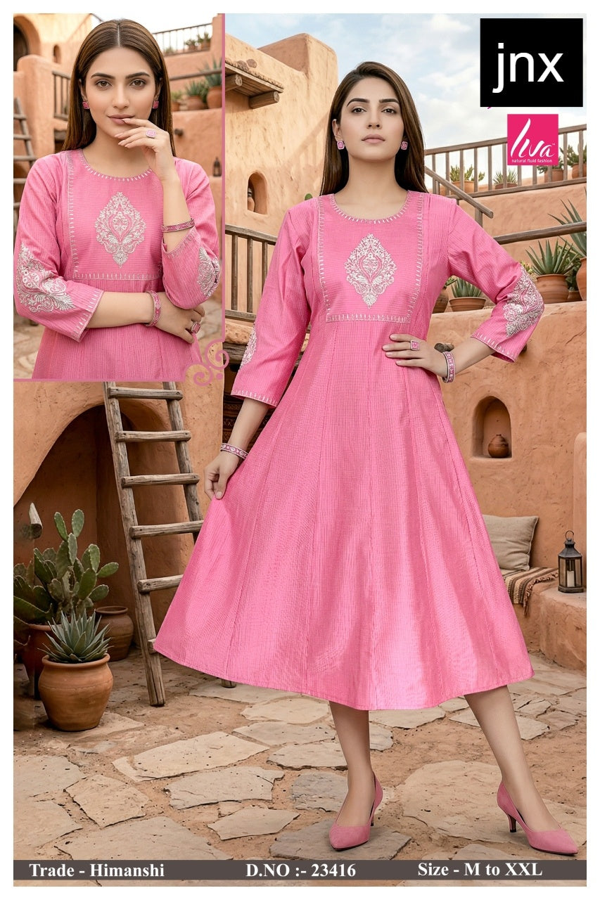 Himanshi Jnx Liva Anarkali Kurtis Manufacturer India