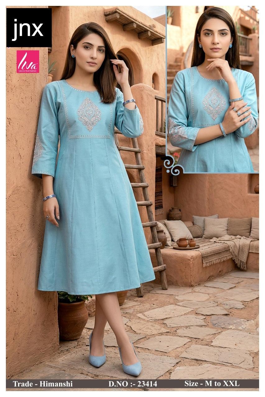 Himanshi Jnx Liva Anarkali Kurtis Manufacturer India