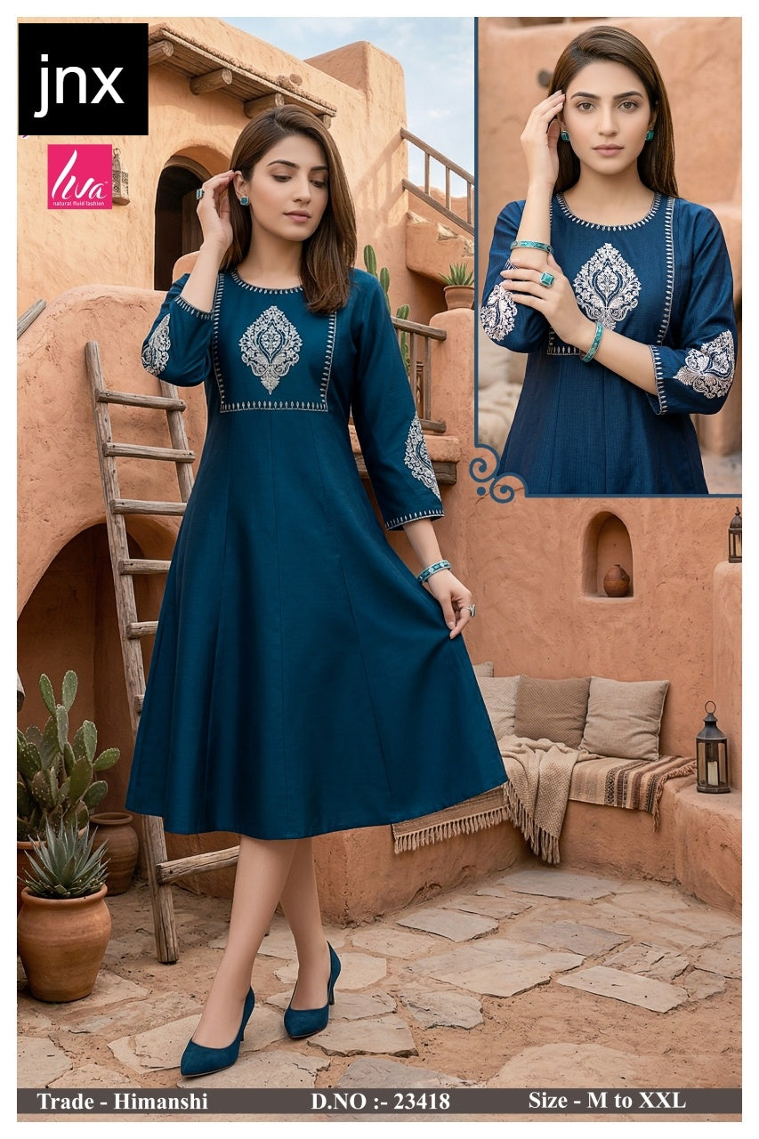 Himanshi Jnx Liva Anarkali Kurtis Manufacturer India