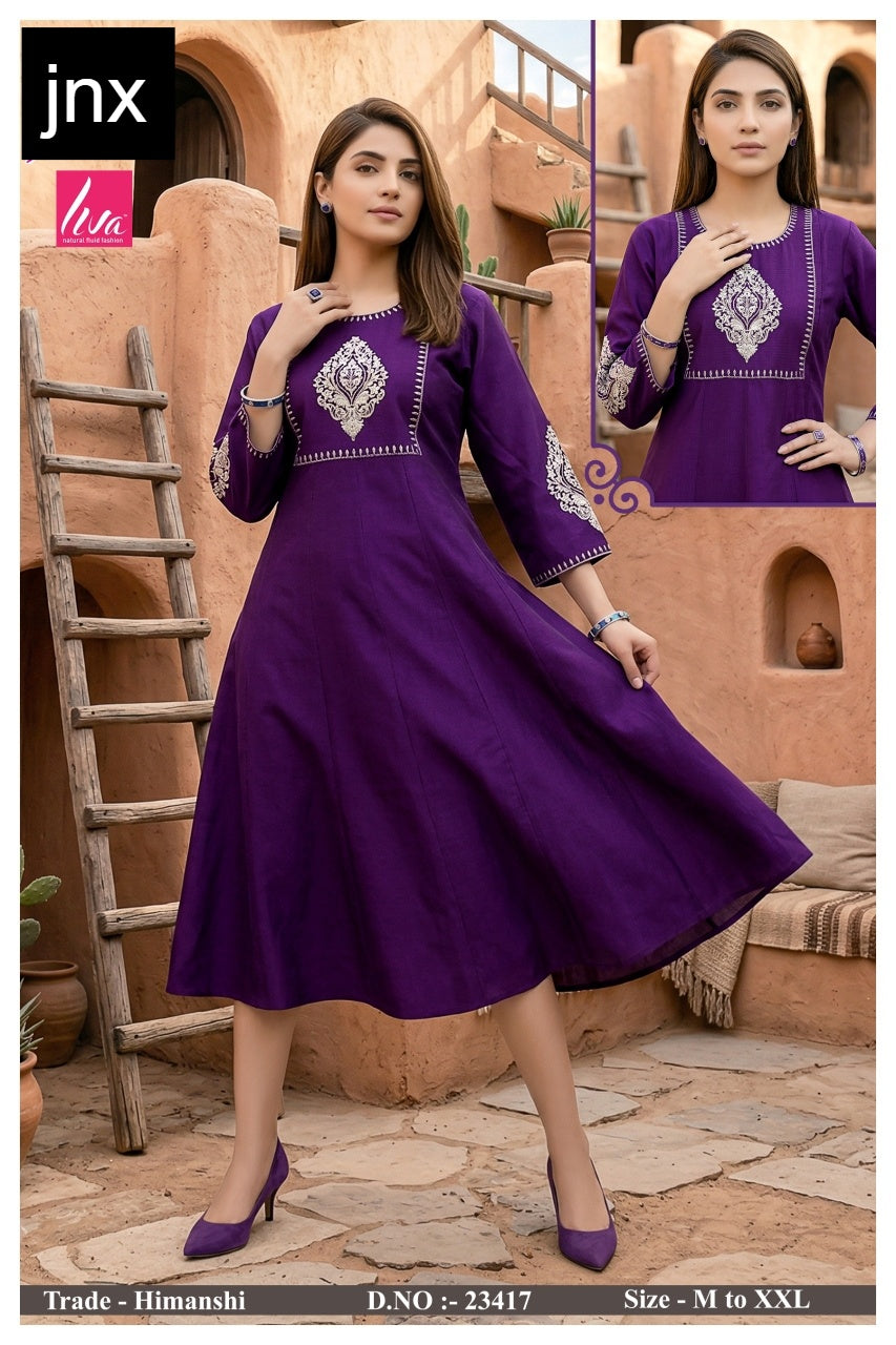 Himanshi Jnx Liva Anarkali Kurtis Manufacturer India