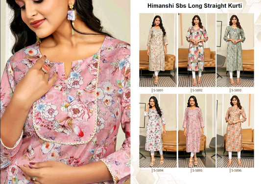 Himanshi Sbs Cotton Long Straight Kurti Exporter India