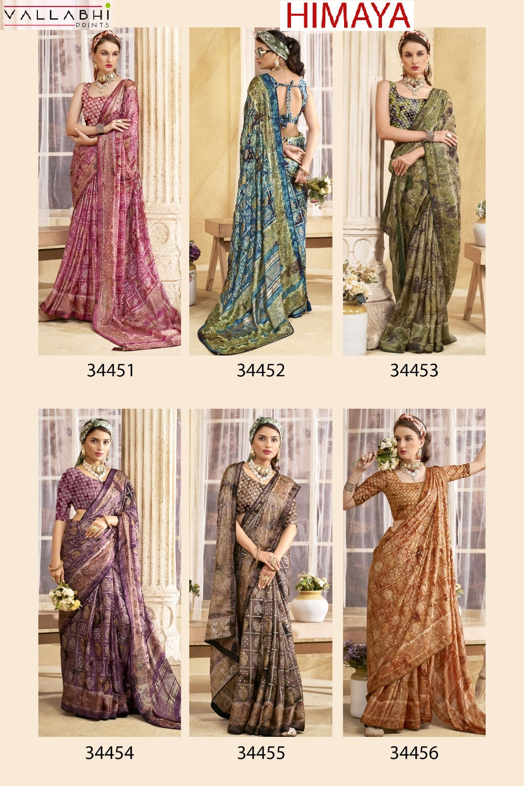 Himaya Vallabhi Prints Chiffon Sarees Wholesale Rate