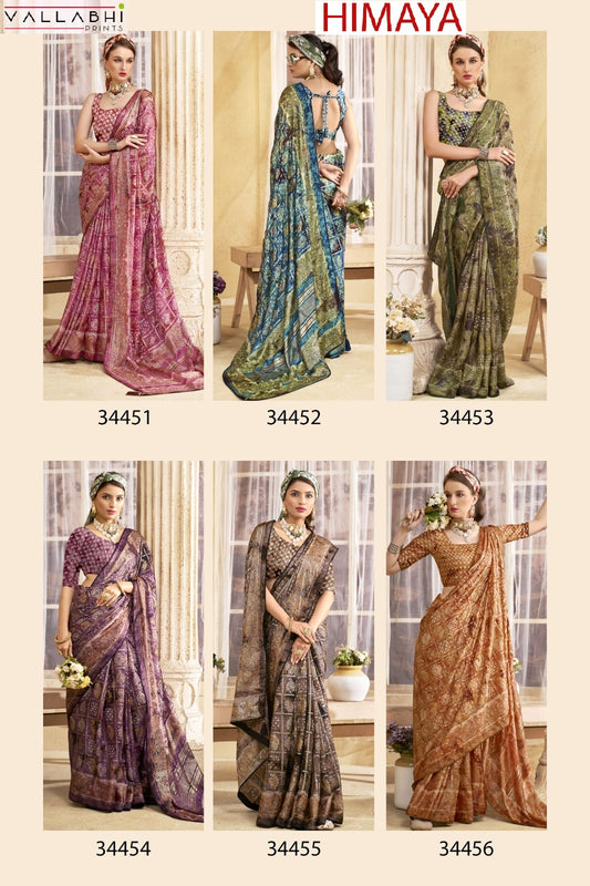 Himaya Vallabhi Prints Chiffon Sarees Wholesale Rate