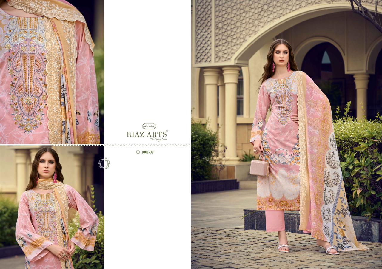 Himsa Riaz Art Cotton Cambric Karachi Salwar Suits Exporter Gujarat