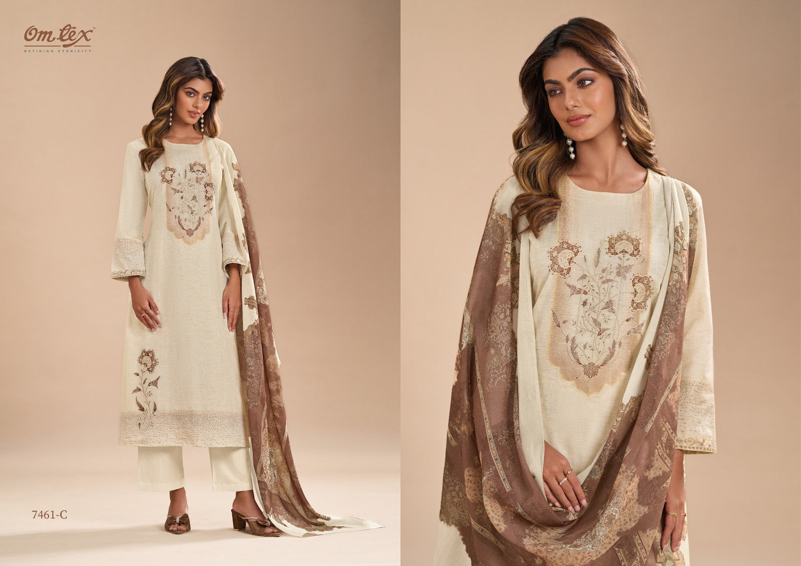 Hina Omtex Cotton Silk Pant Style Suits Exporter India