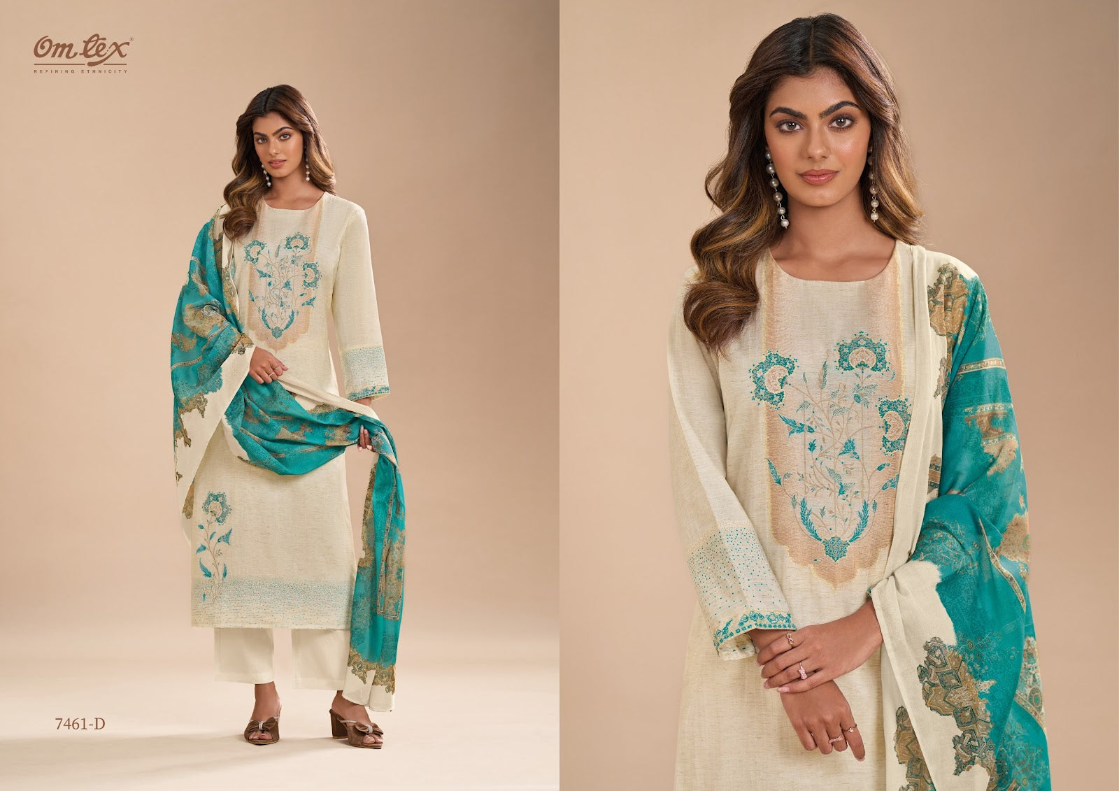 Hina Omtex Cotton Silk Pant Style Suits Exporter India