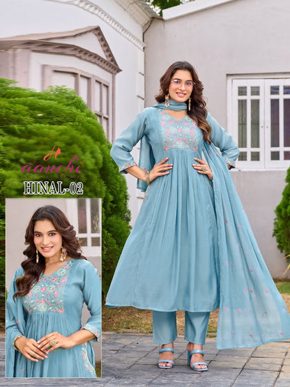 Hinal Aanchi Mul Chanderi Readymade Anarkali Suits Manufacturer