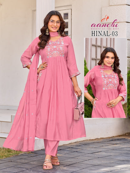 Hinal Aanchi Mul Chanderi Readymade Anarkali Suits Manufacturer