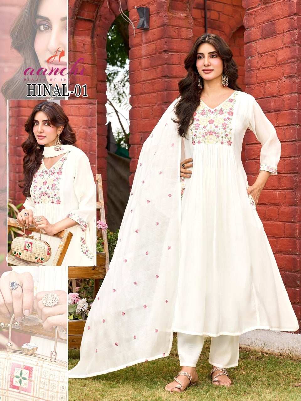 Hinal Aanchi Mul Chanderi Readymade Anarkali Suits Manufacturer