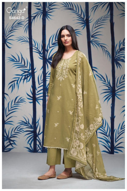 Hirael 4642 Ganga Cotton Pant Style Suits Wholesaler