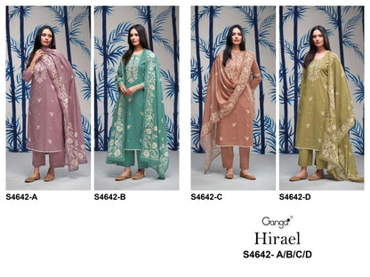 Hirael 4642 Ganga Cotton Pant Style Suits Wholesaler