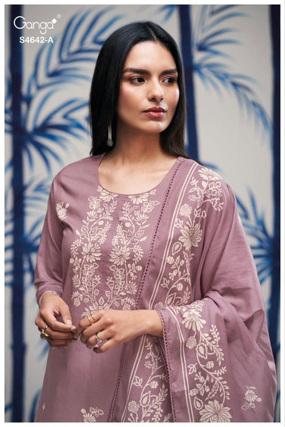 Hirael 4642 Ganga Cotton Pant Style Suits Wholesaler