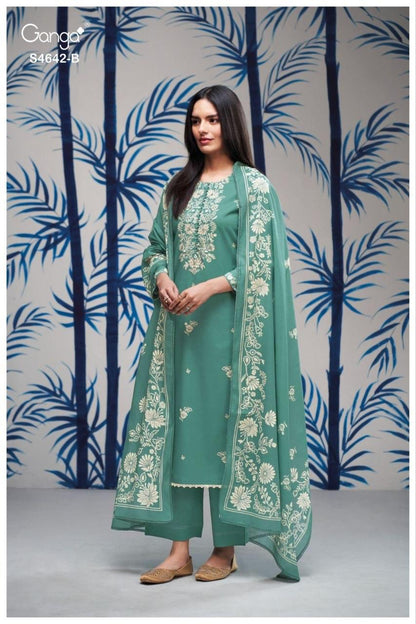 Hirael 4642 Ganga Cotton Pant Style Suits Wholesaler