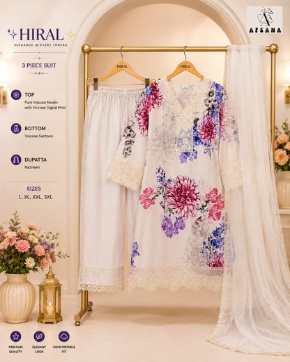 Hiral Afsana Viscose Muslin Pakistani Readymade Suits Wholesale