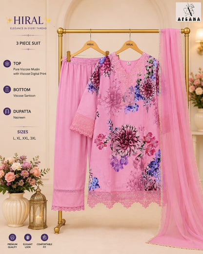 Hiral Afsana Viscose Muslin Pakistani Readymade Suits Wholesale