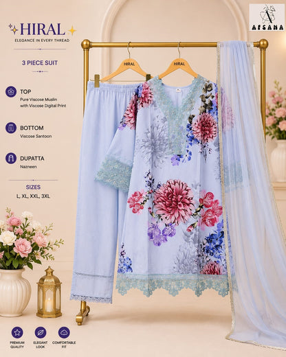 Hiral Afsana Viscose Muslin Pakistani Readymade Suits Wholesale