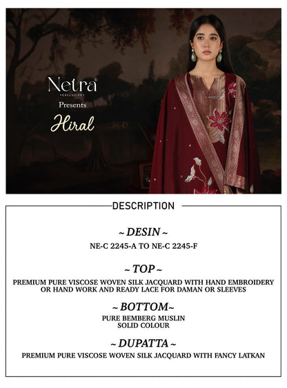 Hiral Netra Woven Silk Pant Style Suits Supplier India