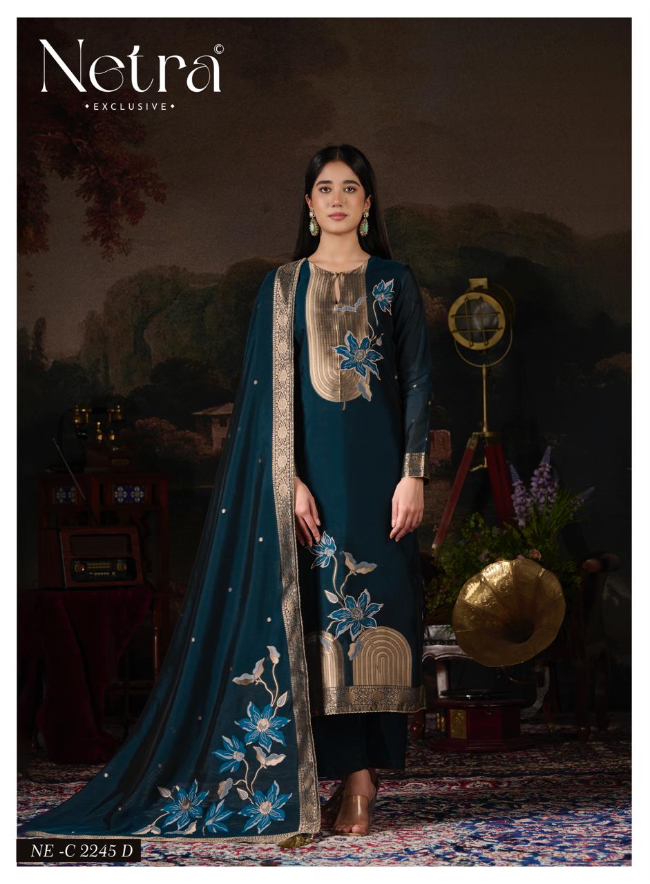 Hiral Netra Woven Silk Pant Style Suits Supplier India