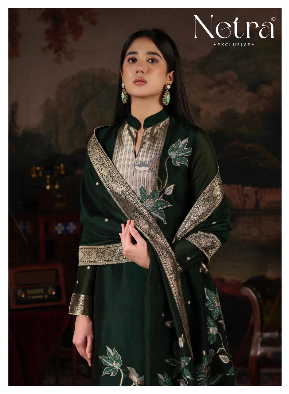 Hiral Netra Woven Silk Pant Style Suits Supplier India