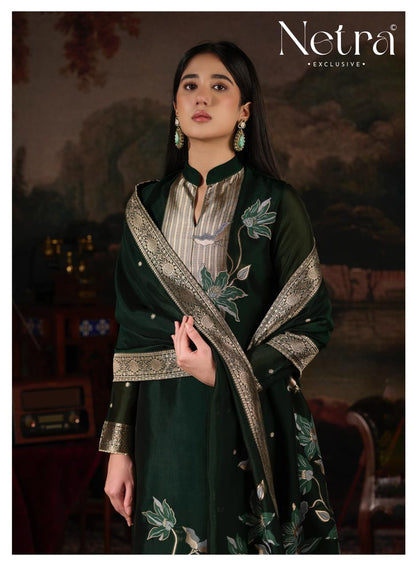 Hiral Netra Woven Silk Pant Style Suits Supplier India