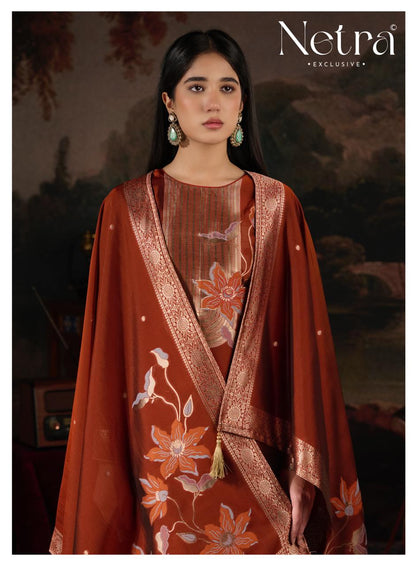 Hiral Netra Woven Silk Pant Style Suits Supplier India