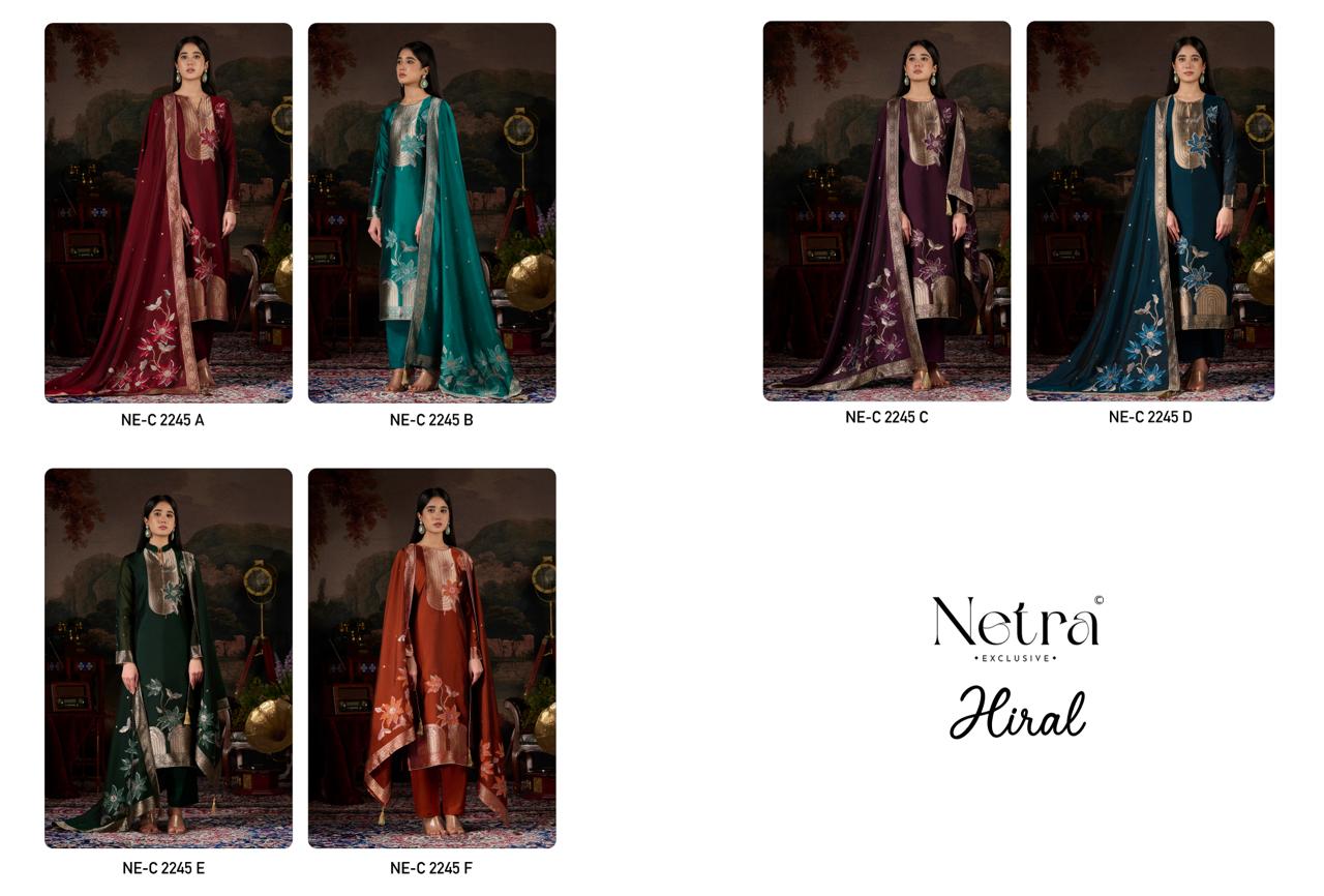 Hiral Netra Woven Silk Pant Style Suits Supplier India