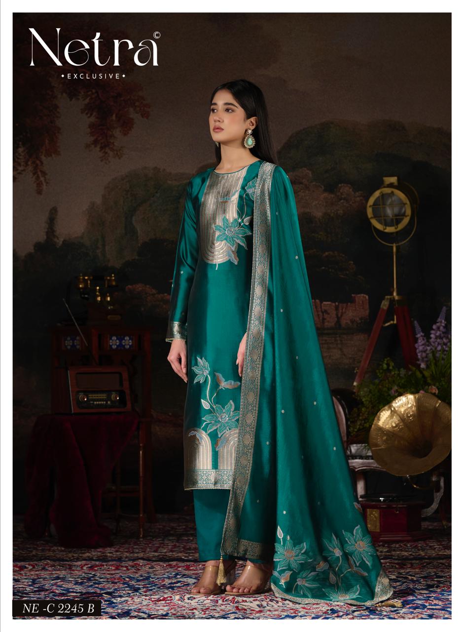 Hiral Netra Woven Silk Pant Style Suits Supplier India