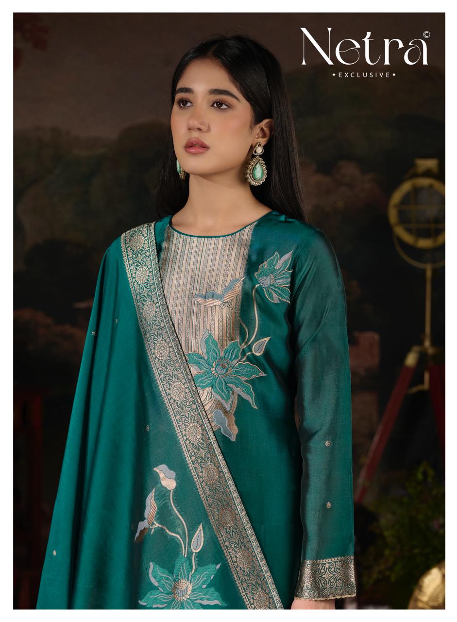 Hiral Netra Woven Silk Pant Style Suits Supplier India