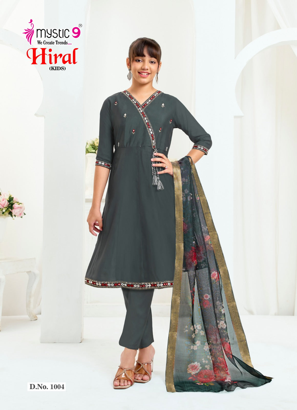 Hiral Vol 1 Mystic 9 Roman Silk Girls Readymade Anarkali Suits Exporter Ahmedabad