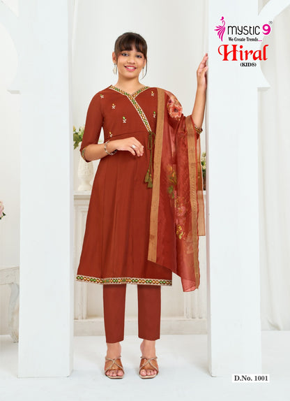 Hiral Vol 1 Mystic 9 Roman Silk Girls Readymade Anarkali Suits Exporter Ahmedabad
