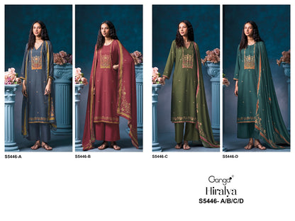 Hiralya S5446 Ganga Wool Pashmina Suits Supplier Ahmedabad