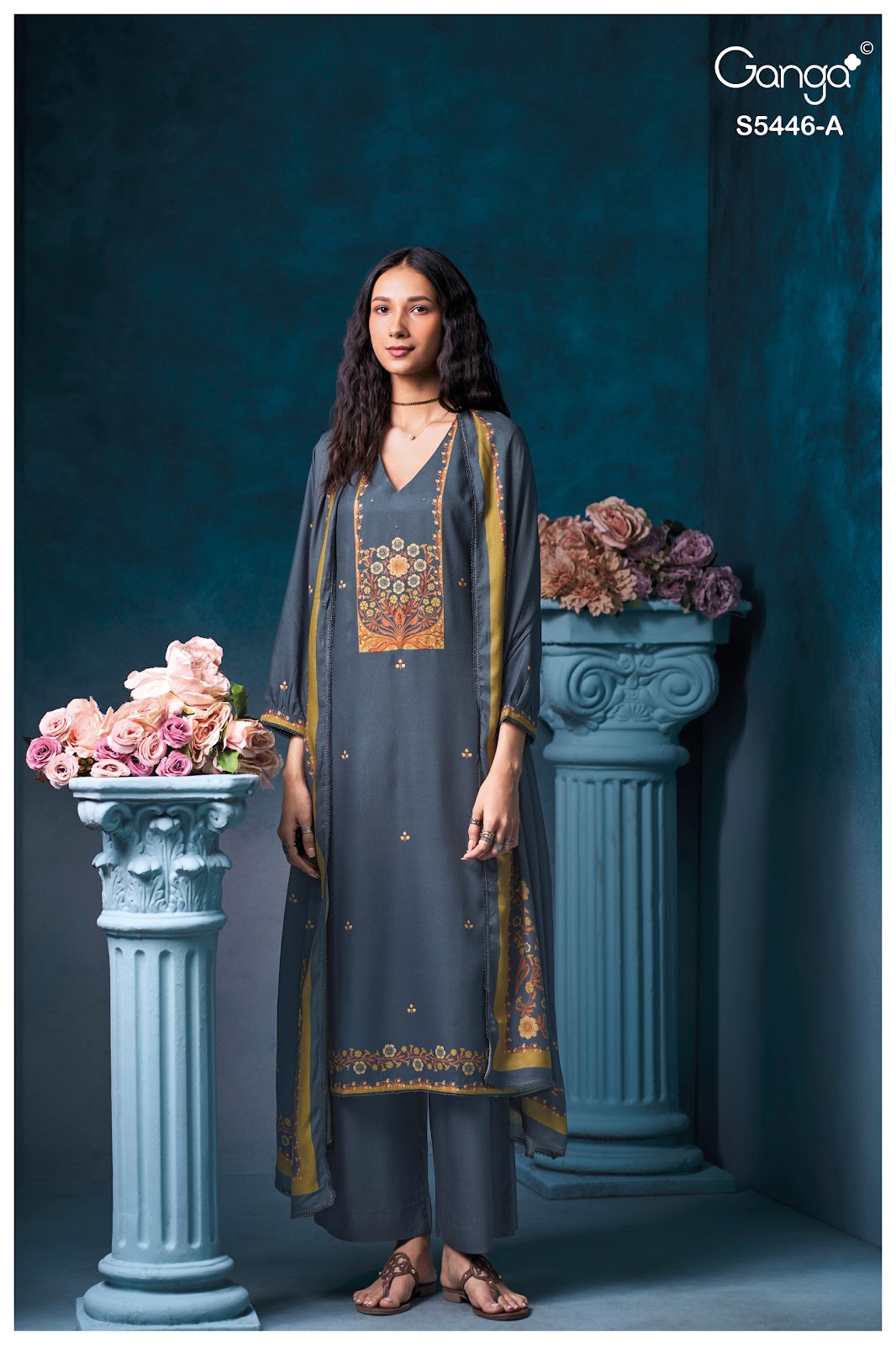 Hiralya S5446 Ganga Wool Pashmina Suits Supplier Ahmedabad