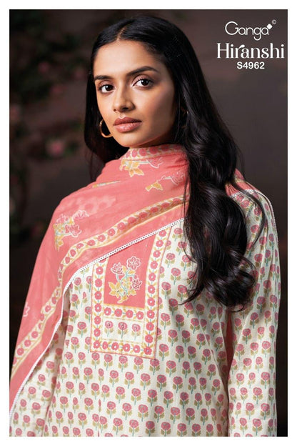 Hiranshi 4962 Ganga Cotton Plazzo Style Suits Wholesaler India