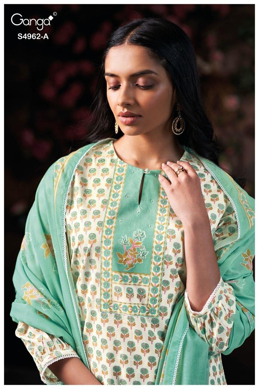 Hiranshi 4962 Ganga Cotton Plazzo Style Suits Wholesaler India