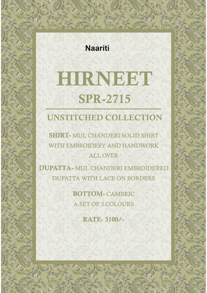 Hirneet 2715 Naariti Mul Chanderi Pant Style Suits Supplier